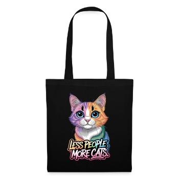 Moins de personnes Plus de chats Motif de chat coloré - Sac en tissu - noir - Devant
