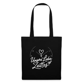 Notre amour est intemporel – un message intemporel pour - Sac en tissu - noir - Devant