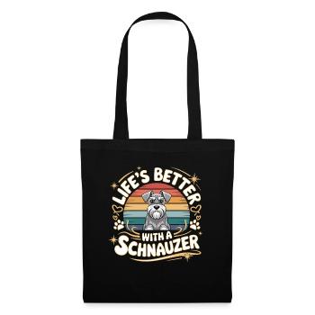 La vie est meilleure avec un chien Schnauzer - Sac en tissu - noir - Devant