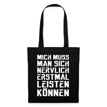 Mich muss man sich nervlich erstmal leisten können - Stoffbeutel - Schwarz - Vorne