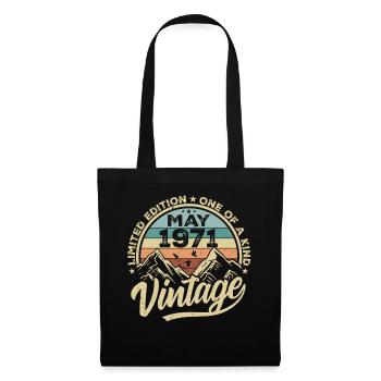 Geburtstag Vintage Mai 1971 original May 1971 - Stoffbeutel - Schwarz - Vorne