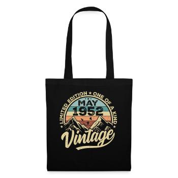 Geburtstag Vintage Mai 1952 original May 1952 - Stoffbeutel - Schwarz - Vorne