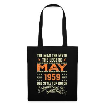 Anniversaire Mai 1959 - Mai 1959 - Sac en tissu - noir - Devant