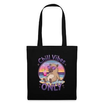 Chill Vibes Only Summer Beach Party Capybara - Sac en tissu - noir - Devant