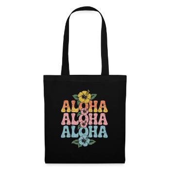 Aloha Fleurs tropicales Design rétro - Sac en tissu - noir - Devant