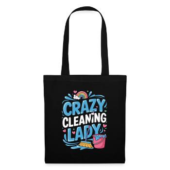 Crazy cleaning lady colorful rainbow motif with - Tote Bag - black - Front