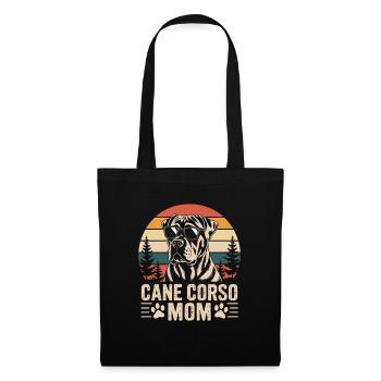 Fier Cane Corso Mama design rétro - Sac en tissu - noir - Devant