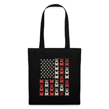 French Bulldogs Flag Dog Paws Pattern - Tote Bag - black - Front