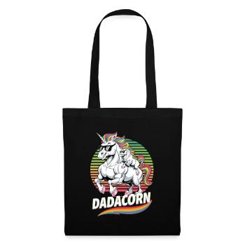 Dadacorn Lustiges Einhorn Motiv für Väter - Stoffbeutel - Schwarz - Vorne