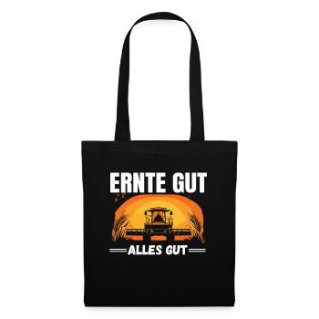 Ernte Gut Alles Gut Landwirtschaftliches Motiv - Stoffbeutel - Schwarz - Vorne