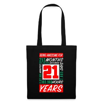 Family 21 Years Birthday Months Hours - Tote Bag - black - Front