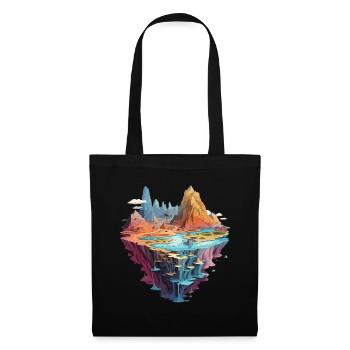 Mystique fantastique monde île aventure paysage - Sac en tissu - noir - Devant