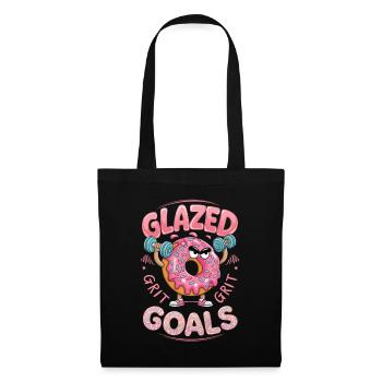Glazed Grit Goals Donut Fitness Motif - Tote Bag - black - Front
