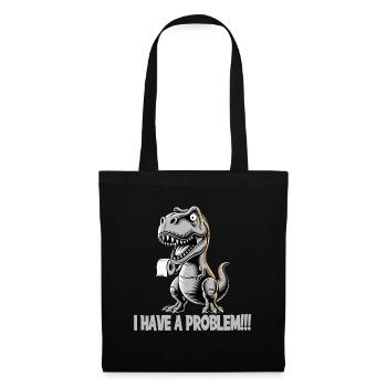 T-Rex with toilet paper problem funny design - Tote Bag - black - Front