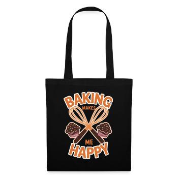 Baking makes me happy cake - Tote Bag - black - Front