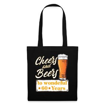 Salutations et bières à de merveilleux 60 ans - Sac en tissu - noir - Devant