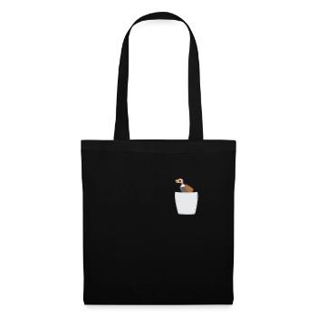 Vautour dans la poitrine oiseau de poche - Sac en tissu - noir - Devant