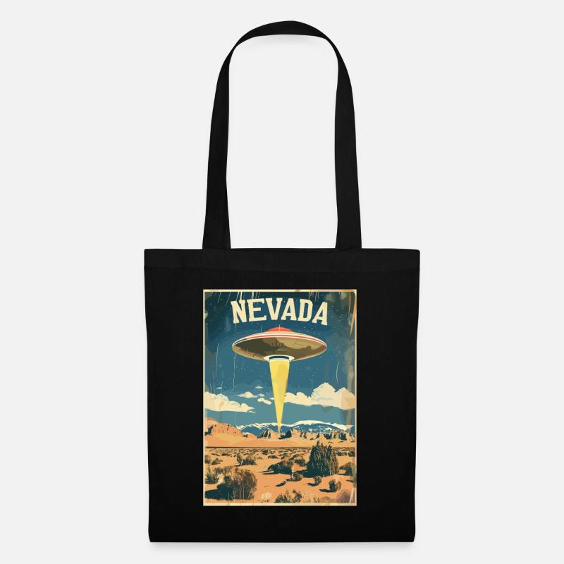 Nevada UFO Landschaft Abenteuer Retro-Inspiration - Stoffbeutel - Schwarz