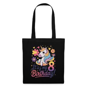It's my 8th birthday unicorn party - Tote Bag - black - Front