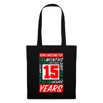 Adolescent 15 Ans Anniversaire Mois Heures - Sac en tissu - noir - Devant