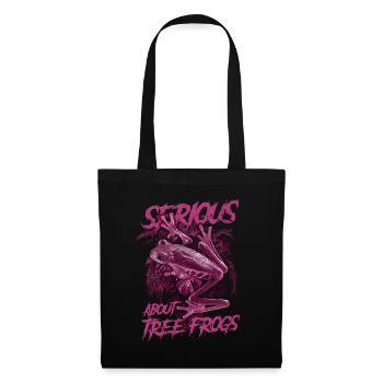 Sérieux au sujet des grenouilles arboricoles aux yeux rouges Gardien d’amphibiens - Sac en tissu - noir - Devant