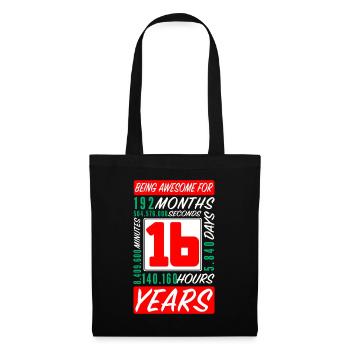 Teenager 16 Years Birthday Months Hours - Tote Bag - black - Front