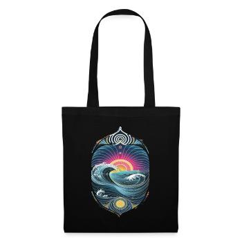 Fascinating waves and sunrise in the - Tote Bag - black - Front