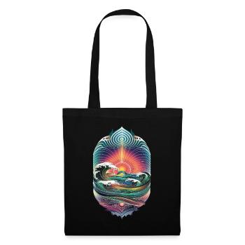 Waves And Sunrise Artwork - Tote Bag - black - Front