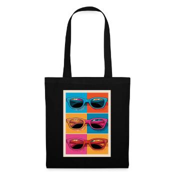 Bunte Sonnenbrillen Pop-Art Stil - Stoffbeutel - Schwarz - Vorne