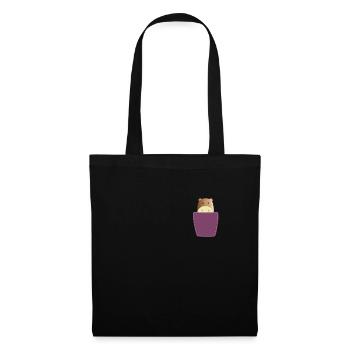 Hamster in Brusttasche Nager in Tasche - Stoffbeutel - Schwarz - Vorne