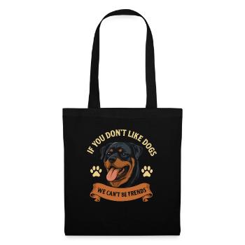 Chiens Rottweiler Amoureux des chiens - Sac en tissu - noir - Devant