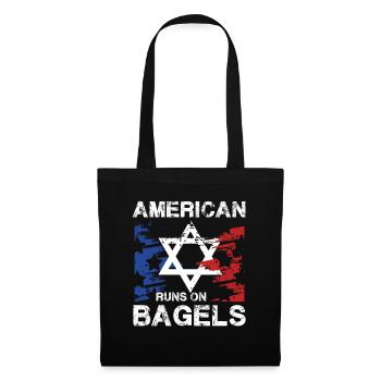 American Runs On Bagels with Star Motif and - Tote Bag - black - Front