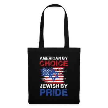 Américain Par choix Juif Par Fierté Drapeau Design - Sac en tissu - noir - Devant