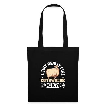 J’adore mes moutons des Cotswolds - Sac en tissu - noir - Devant