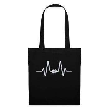 Motif de noeud de battement de cœur maritime - Sac en tissu - noir - Devant