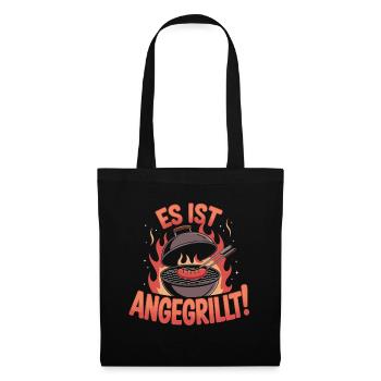 Es Ist Angegrillt BBQ Spaß Grillen Feuer - Stoffbeutel - Schwarz - Vorne