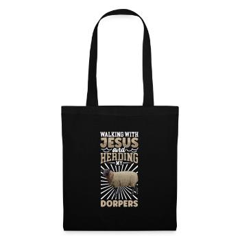 Jesus and Sheep - Dorperschaf - Tote Bag - black - Front