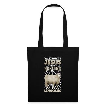 Jesus and Sheep - Lincoln Sheep - Tote Bag - black - Front