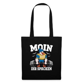 Moin Her Spacken Funny Seagull Weightlifting - Tote Bag - black - Front