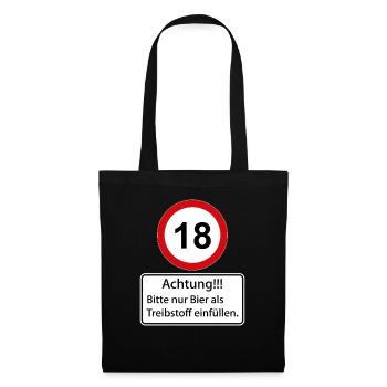 18 Be careful to only fill beer as fuel - Tote Bag - black - Front
