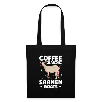 Kaffee und Saanenziege - Stoffbeutel - Schwarz - Vorne