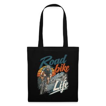 Road Bike Retro Geschenkidee  - Stoffbeutel - Schwarz - Vorne