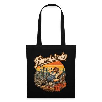 Fahrradschrauber Retro-Print - Stoffbeutel - Schwarz - Vorne