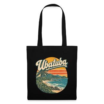 Ubatuba Retro Strandsonne Surfen - Stoffbeutel - Schwarz - Vorne