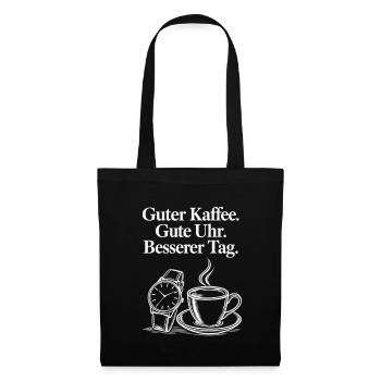 Kaffee Dampf Illustration Vintage - Stoffbeutel - Schwarz - Vorne