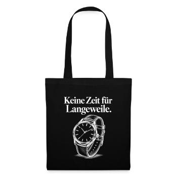 Skizzenuhr Uhrenlogo  - Stoffbeutel - Schwarz - Vorne