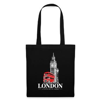 Rote Bus Big Ben London - Stoffbeutel - Schwarz - Vorne