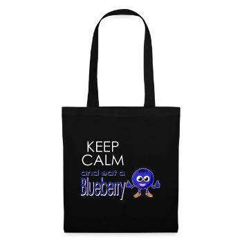 Keep calm and eat a blueberry - Blaubeere essen - Stoffbeutel - Schwarz - Vorne