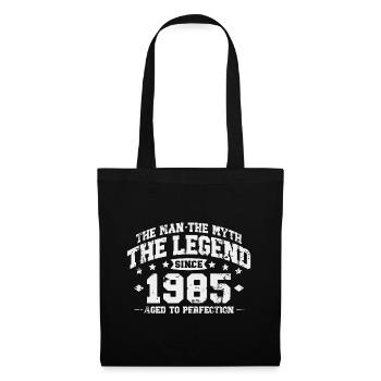 1985 Jahrgang geboren Mann Mythos Legende - Stoffbeutel - Schwarz - Vorne