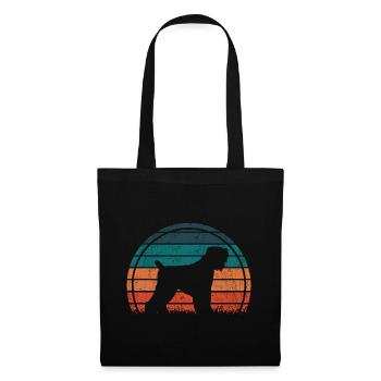 Noir Russian Terrier Vintage Silhouette - Sac en tissu - noir - Devant